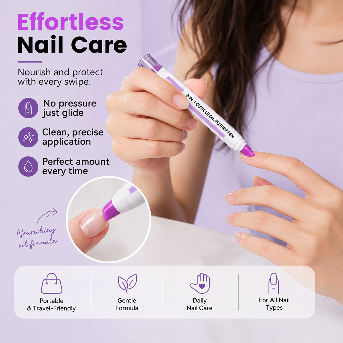 2-in-1 Cuticle Oil Pusher Pen