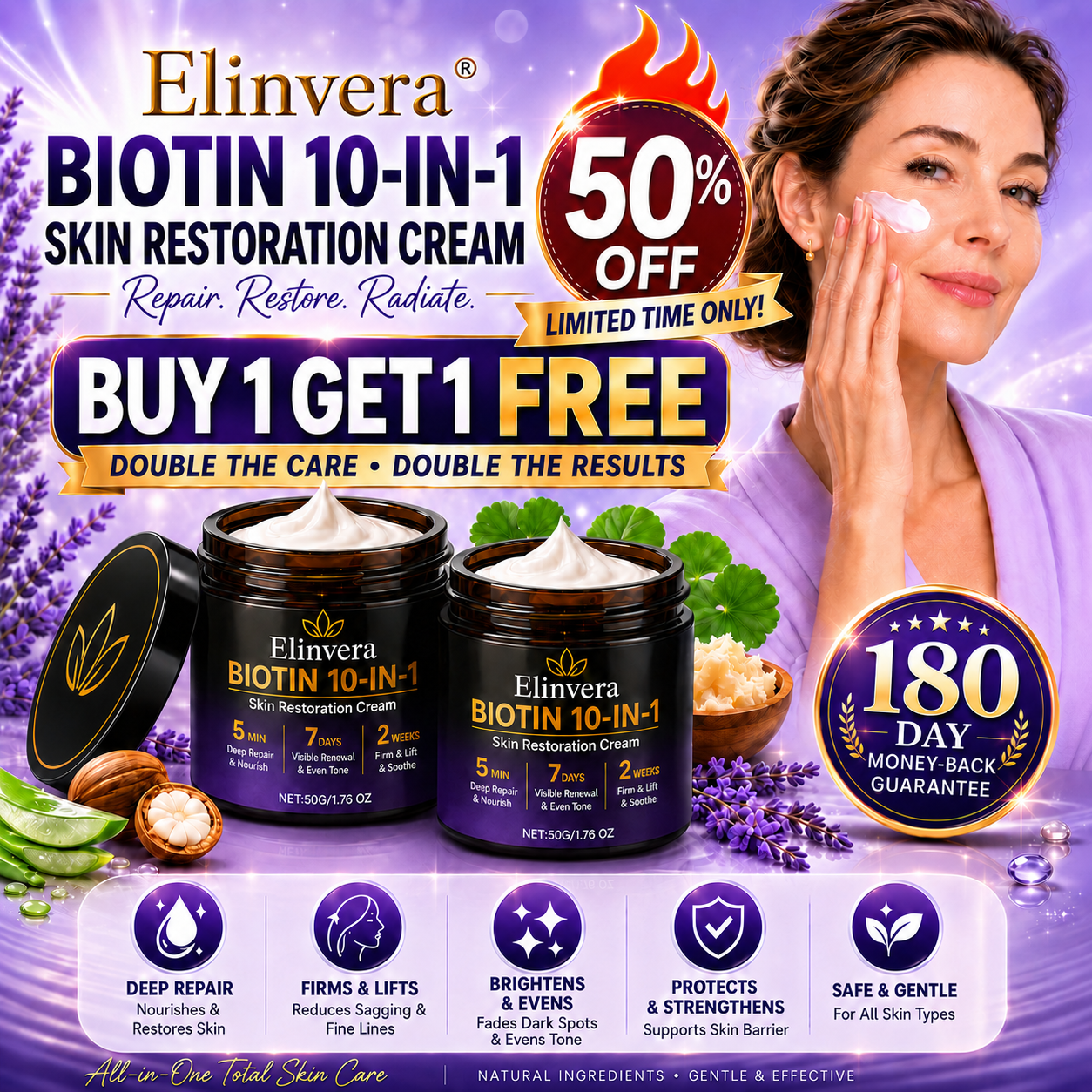 Elinvera® Biotin 10-in-1 Skin Restoration Cream