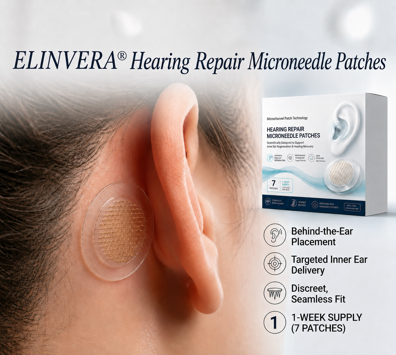 Elinvera® Hearing Repair Microneedle Patches